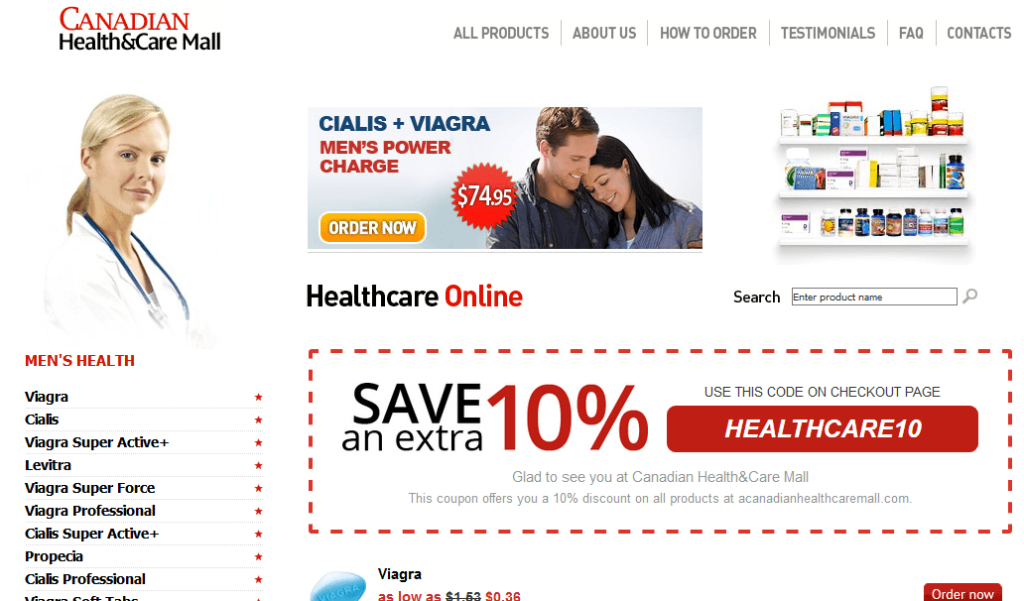 canadian health and care mall website